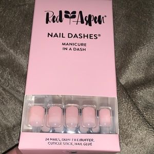 Red aspen square nails light pink/light fade.